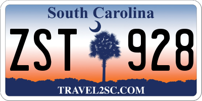 SC license plate ZST928