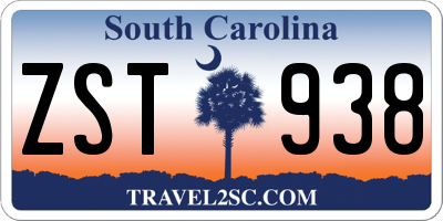 SC license plate ZST938