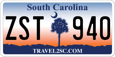 SC license plate ZST940