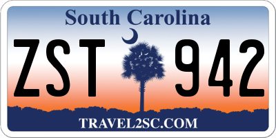 SC license plate ZST942