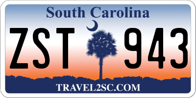 SC license plate ZST943