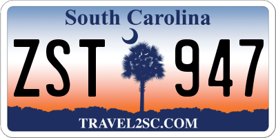 SC license plate ZST947