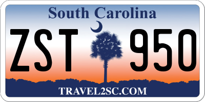 SC license plate ZST950