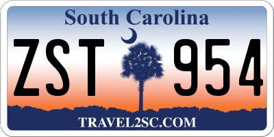 SC license plate ZST954