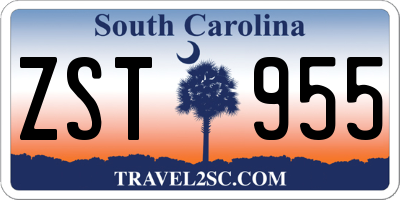 SC license plate ZST955