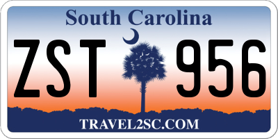 SC license plate ZST956