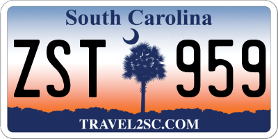 SC license plate ZST959