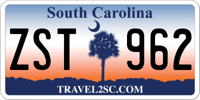 SC license plate ZST962