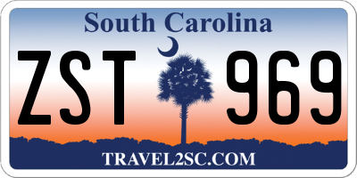 SC license plate ZST969