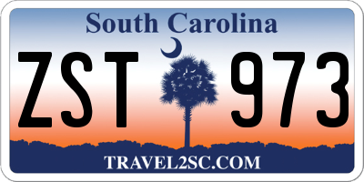 SC license plate ZST973