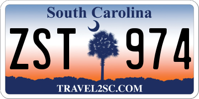 SC license plate ZST974