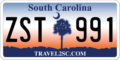 SC license plate ZST991