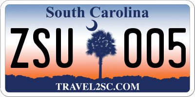 SC license plate ZSU005
