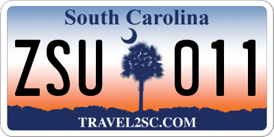 SC license plate ZSU011