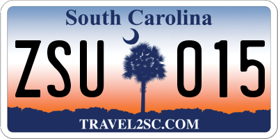 SC license plate ZSU015