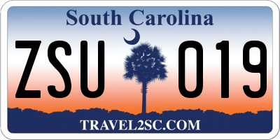 SC license plate ZSU019