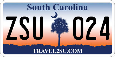 SC license plate ZSU024