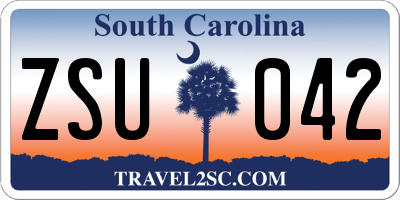 SC license plate ZSU042