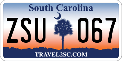 SC license plate ZSU067