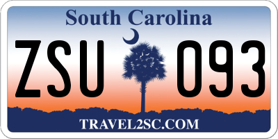 SC license plate ZSU093