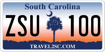 SC license plate ZSU100