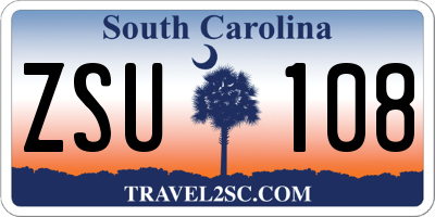 SC license plate ZSU108