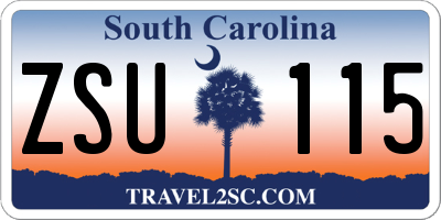 SC license plate ZSU115
