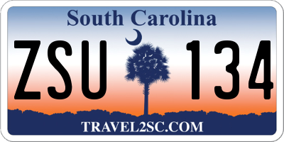 SC license plate ZSU134