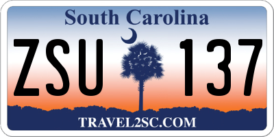 SC license plate ZSU137