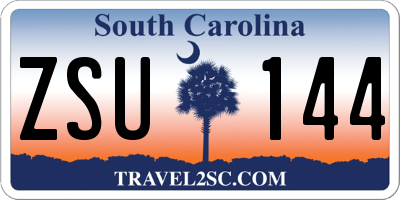 SC license plate ZSU144