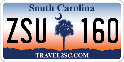 SC license plate ZSU160