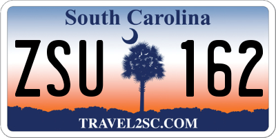 SC license plate ZSU162