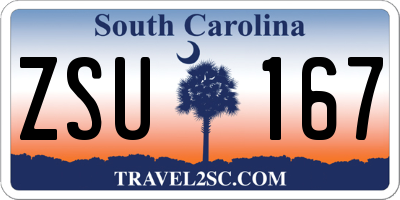 SC license plate ZSU167