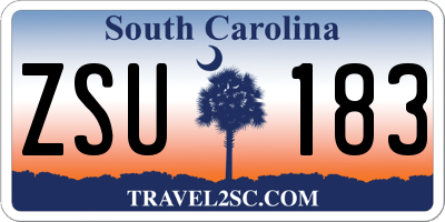 SC license plate ZSU183