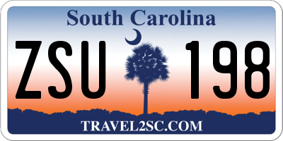 SC license plate ZSU198