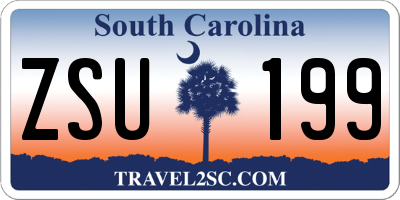 SC license plate ZSU199