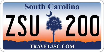 SC license plate ZSU200