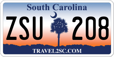 SC license plate ZSU208