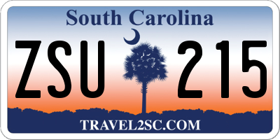 SC license plate ZSU215