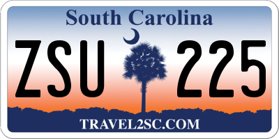 SC license plate ZSU225