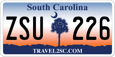 SC license plate ZSU226