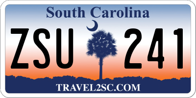 SC license plate ZSU241