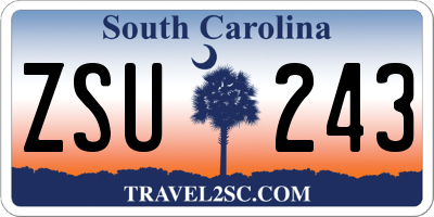 SC license plate ZSU243