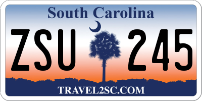 SC license plate ZSU245