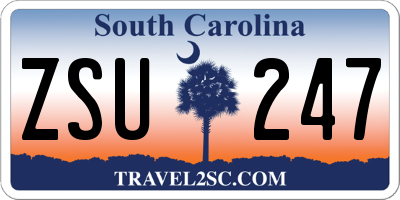 SC license plate ZSU247