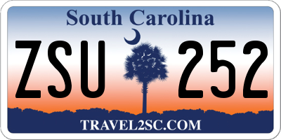 SC license plate ZSU252