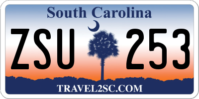 SC license plate ZSU253