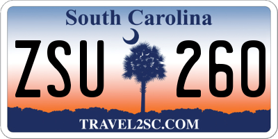 SC license plate ZSU260