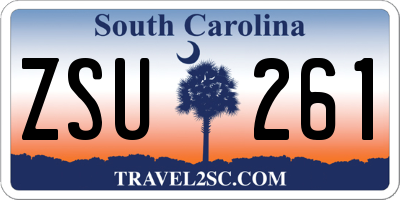 SC license plate ZSU261