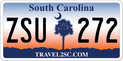 SC license plate ZSU272